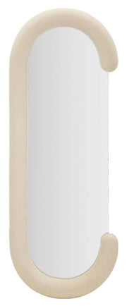 Specchio da muro cornice in velluto crema 60x7x160cm CHANTAL