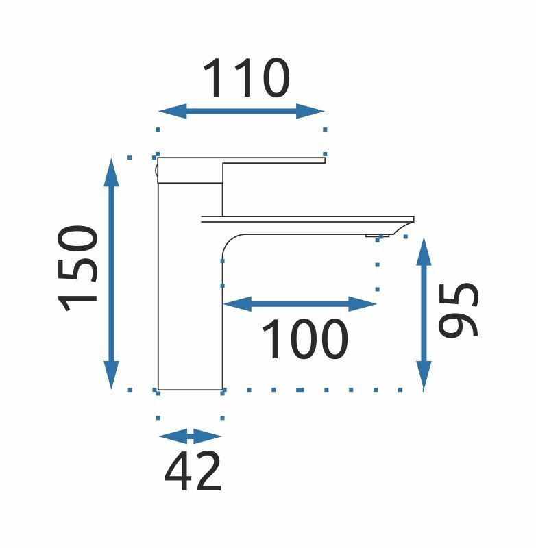 Rubinetto Da Lavabo Rea Storm Gold Brush Low