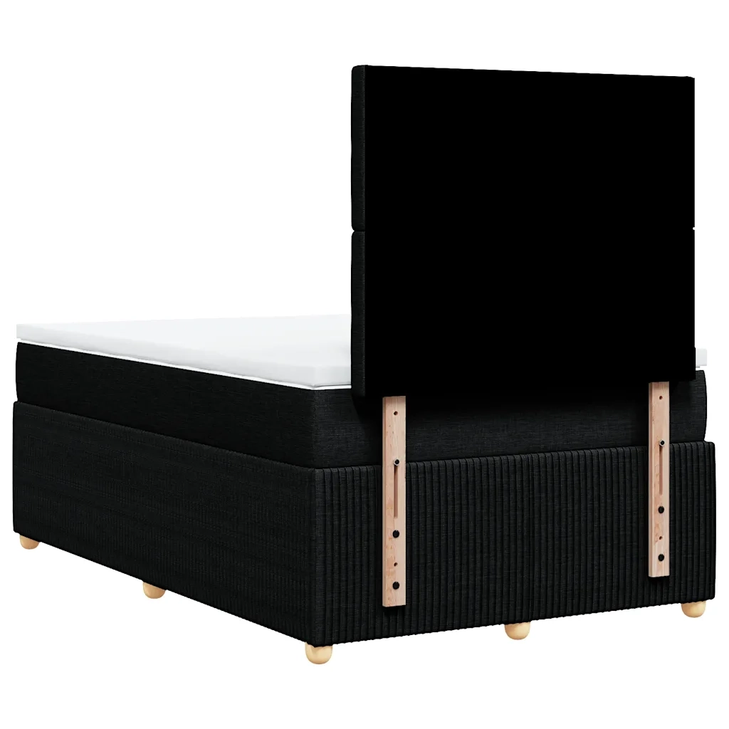 Giroletto a Molle con Materasso Nero 120x200 cm in Tessuto