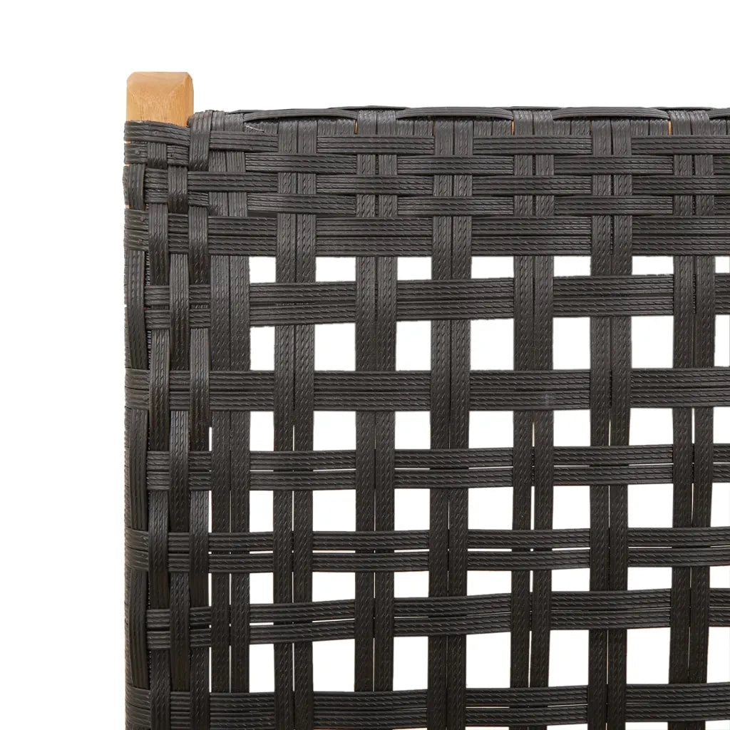 Sedie da Giardino 2 pz Nere Legno Massello Acacia e Polyrattan