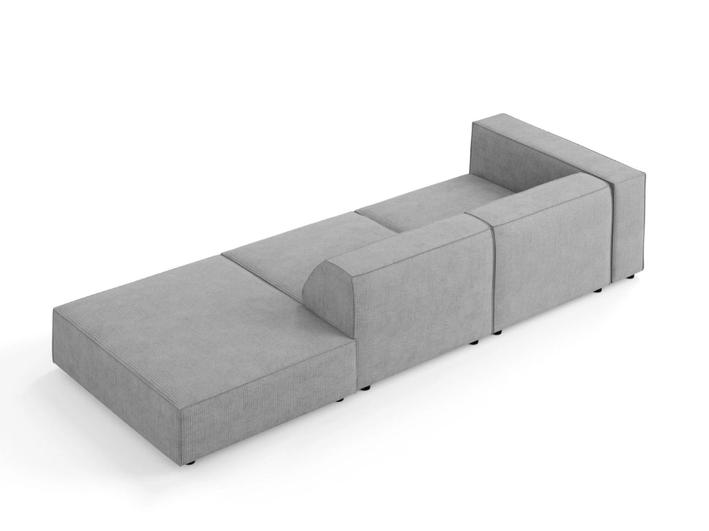 Cosmopolitan Design - Divano destro "Arendal" 4 posti in ciniglia con effetto a coste grigio scuro 