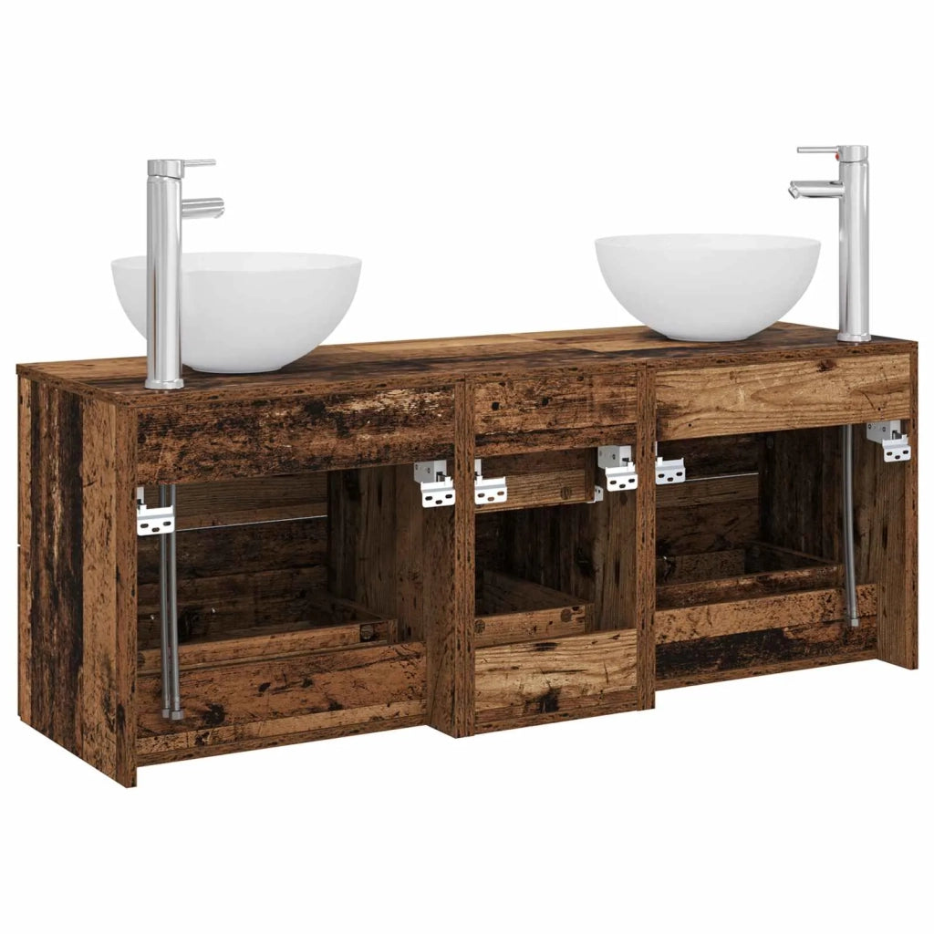 Set di Armadi da Bagno 3 pz Legno antico 49,5 x 35 x 63 cm 3405801