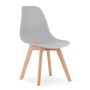 Sedia ergonomica Valora KITO con gambe in legno grigio per soggiorno