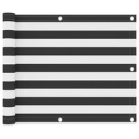 Paravento Balcone Antracite e Bianco 75x300cm in Tessuto Oxford