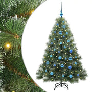 Albero di Natale | Decorazioni natalizie artificiale con 150 LED Verde 150 cm PE e PVC