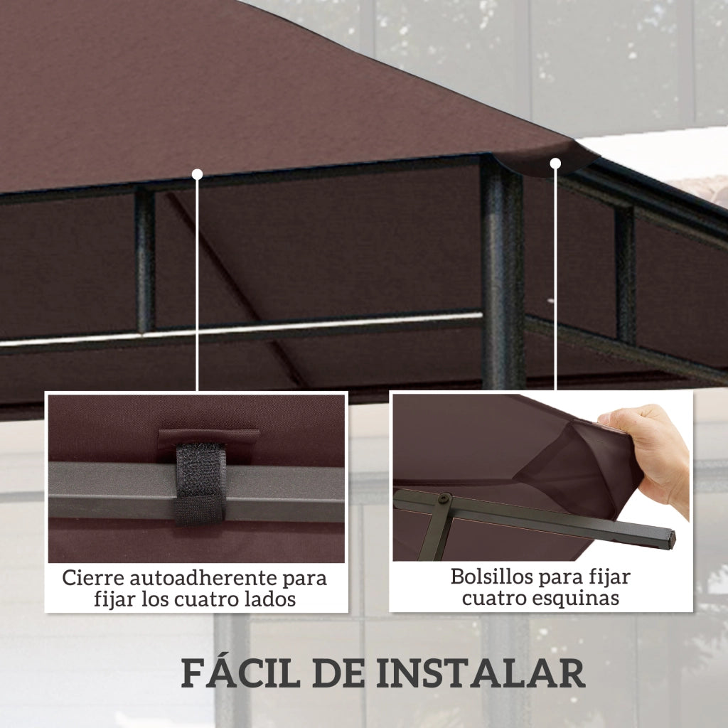 Tenda da giardino ¨C zephmum ¨C tessuto poliestere 180 g/m2 3x3 m marrone