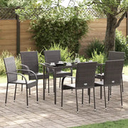 Sedie da Esterno Impilabili 6 pz in Polyrattan Marrone 310086