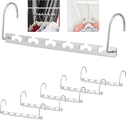 Hangers per spazio ridotto - 12 hangers - Orizzontale e verticale - Metallo - Argento