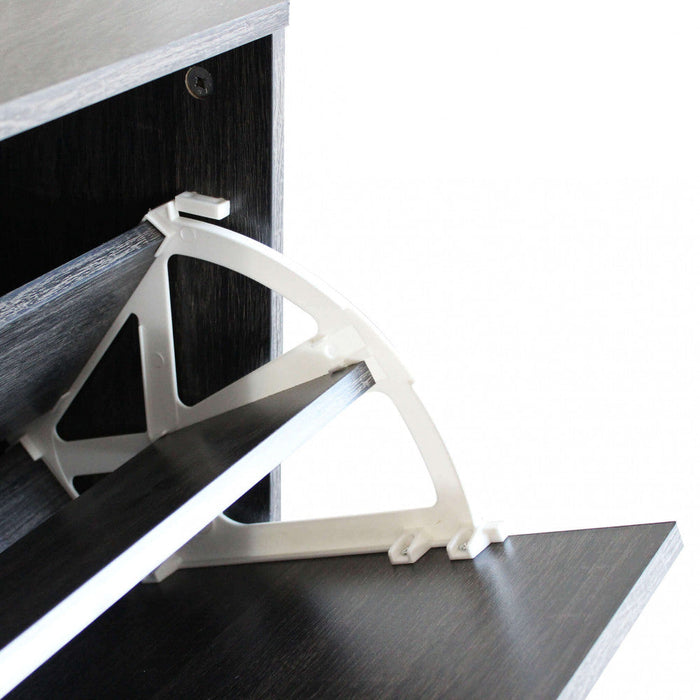 Scarpiera Vicky 60x24x115 h cm in Legno Grigio Scuro