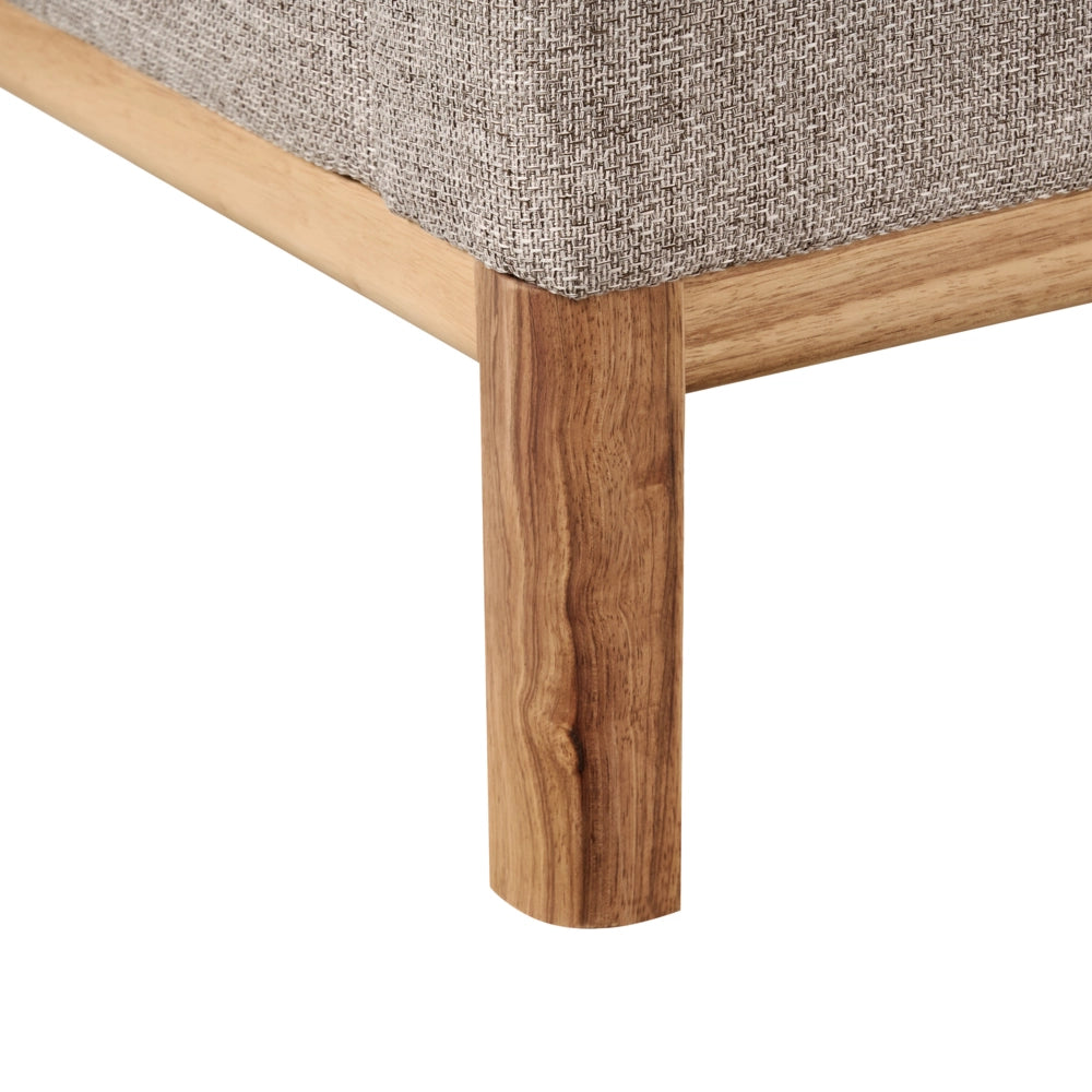 Divano a 3 posti in tessuto poliestere marrone chiaro Gambe in legno Soggiorno elegante