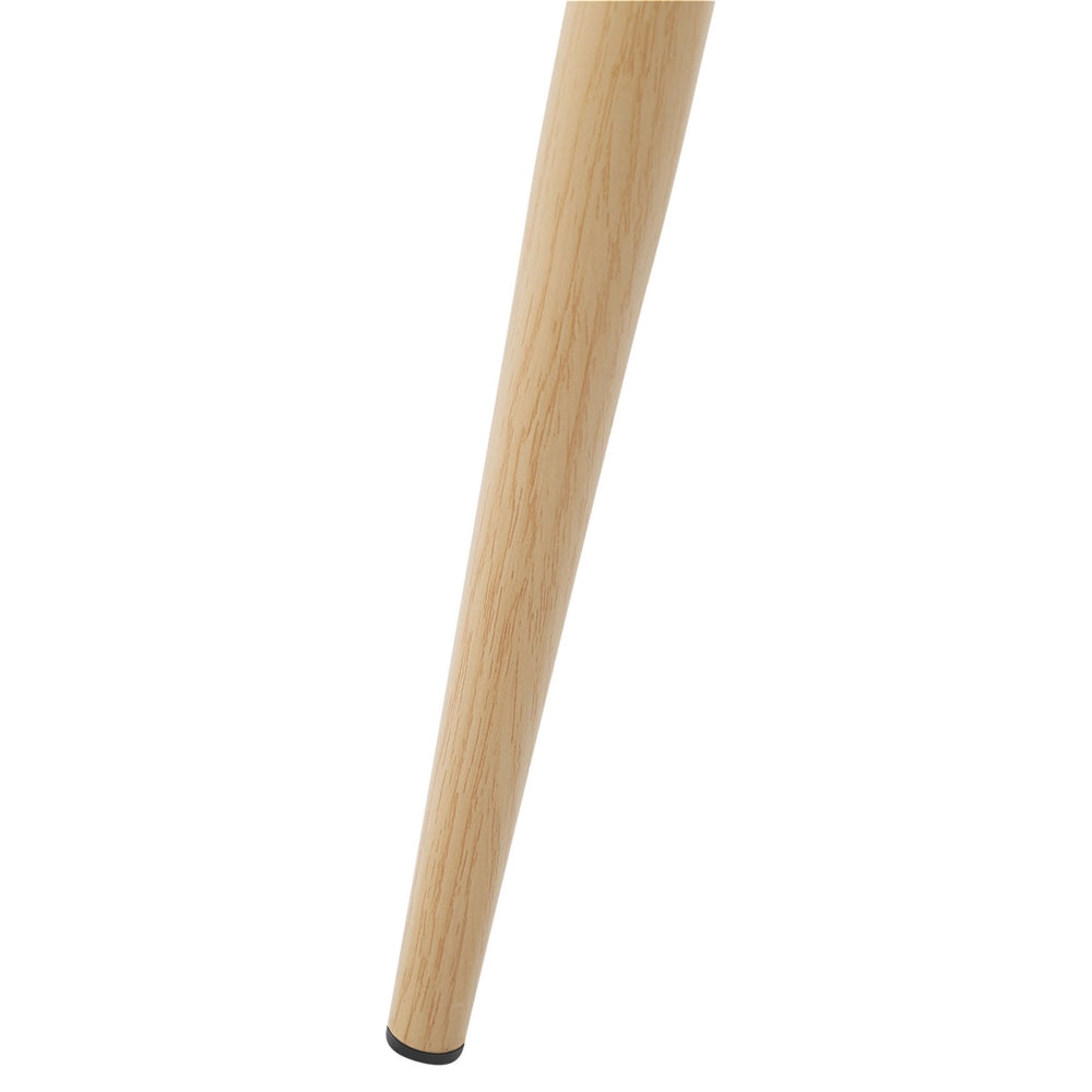 Set di 2 sedie da pranzo Seduta sintetica nera Gambe in metallo in legno chiaro Schienale aperto in rete Soggiorno moderno Stile scandinavo