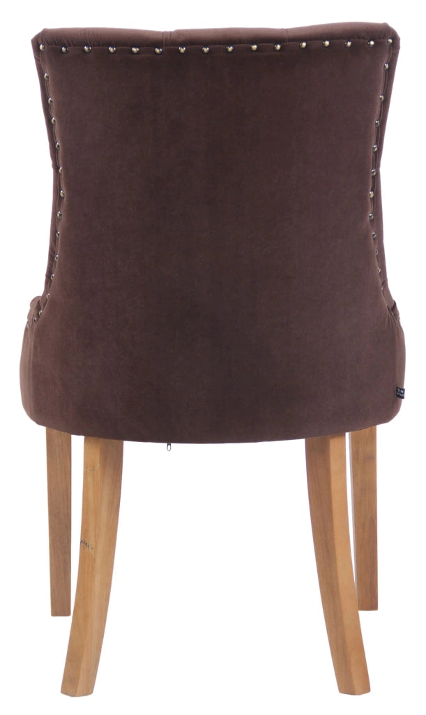 Set 4 poltrone pranzo Aberdeen in velluto marrone,antico chiaro