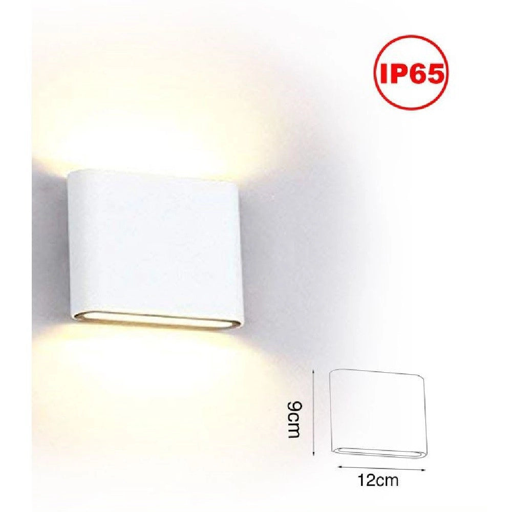 Trade Shop - Applique Led Cob 10w Quadrata Bianca Slim Up & Down Luce Fredda Naturale Xc-9047 -