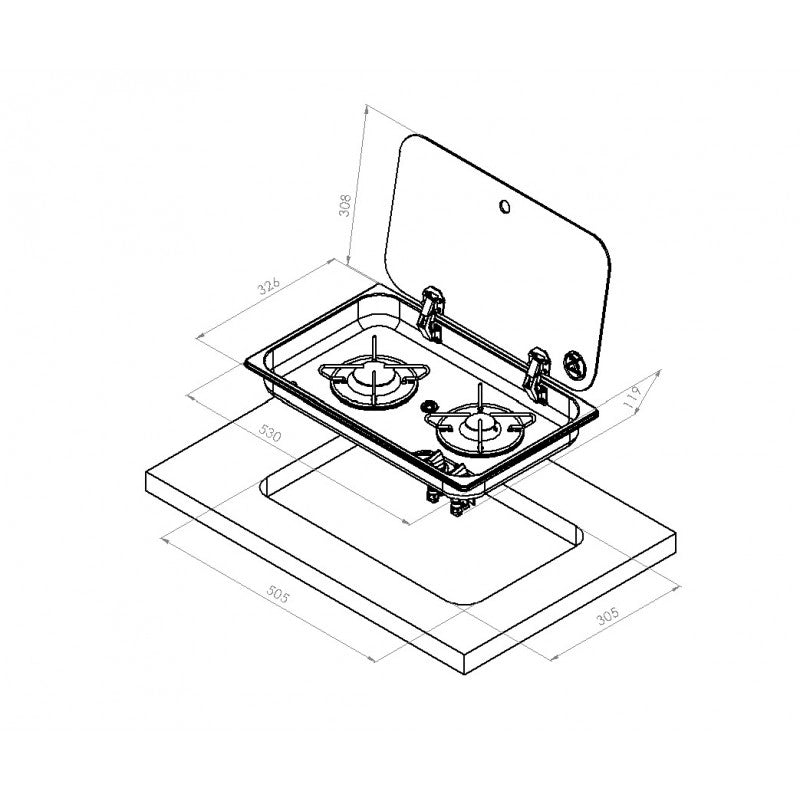PIANOCOTTURA INCASSO 2F + COPERCHIO