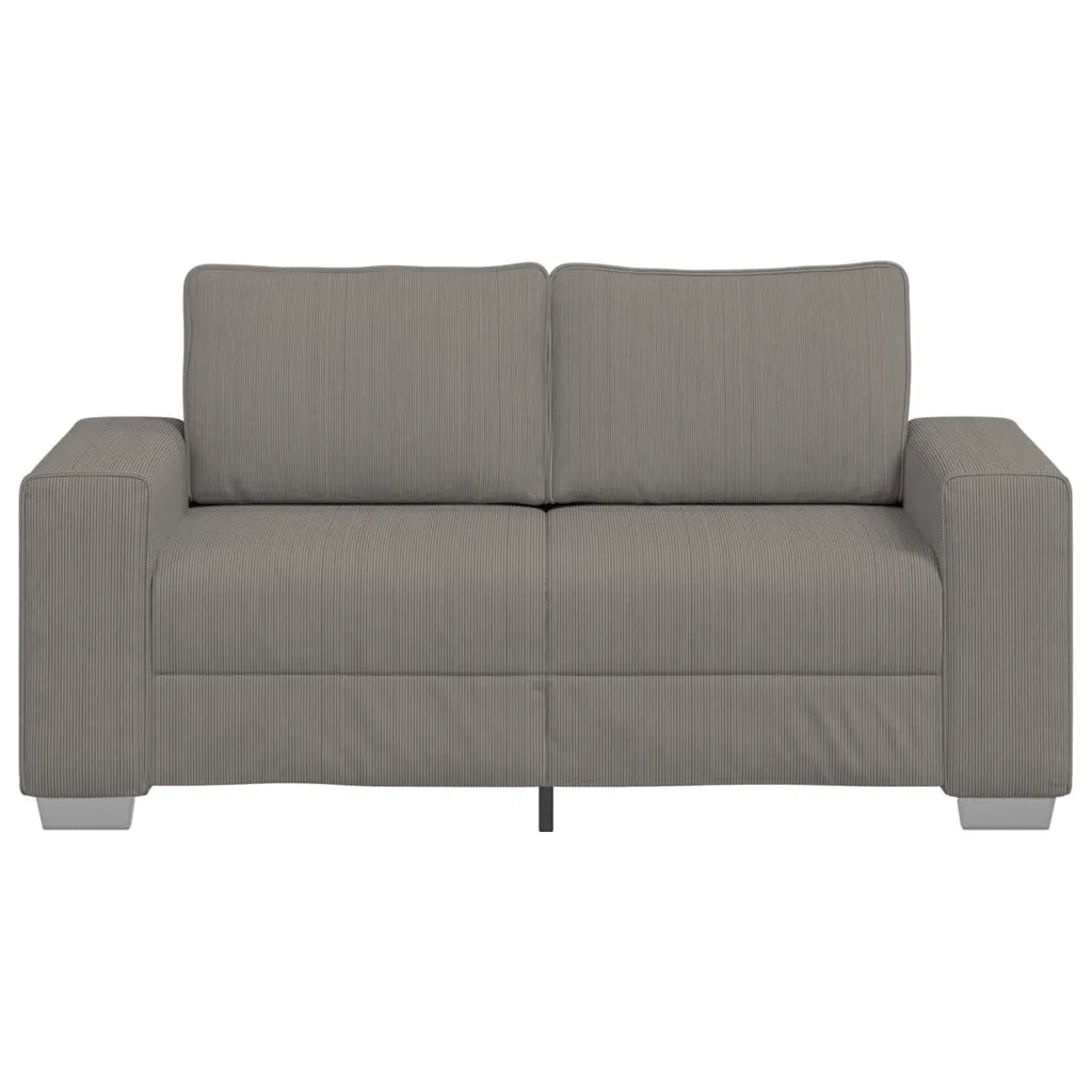 Divano Divanetto Grigio Chiaro 160x77x82cm Tessuto di Velluto a Coste 4105193