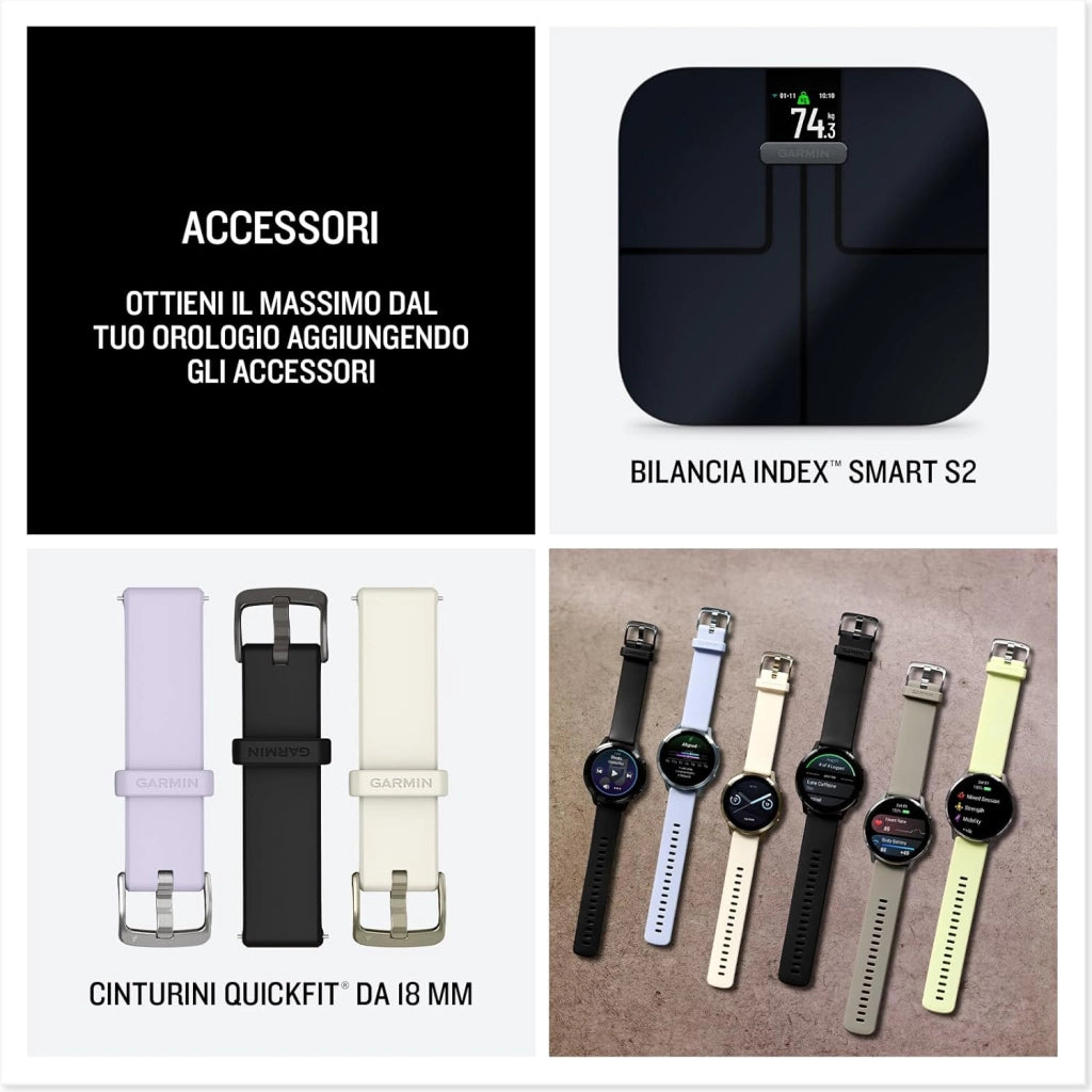 Garmin Venu 4, 41mm, Smartwatch per il fitness, Display AMOLED 1,2", Speaker e Microfono, Comandi Vocali, GPS Multi-band, Torcia, 80+ App per lo Sport, Autonomia 10 giorni, Beige & Lunar Gold