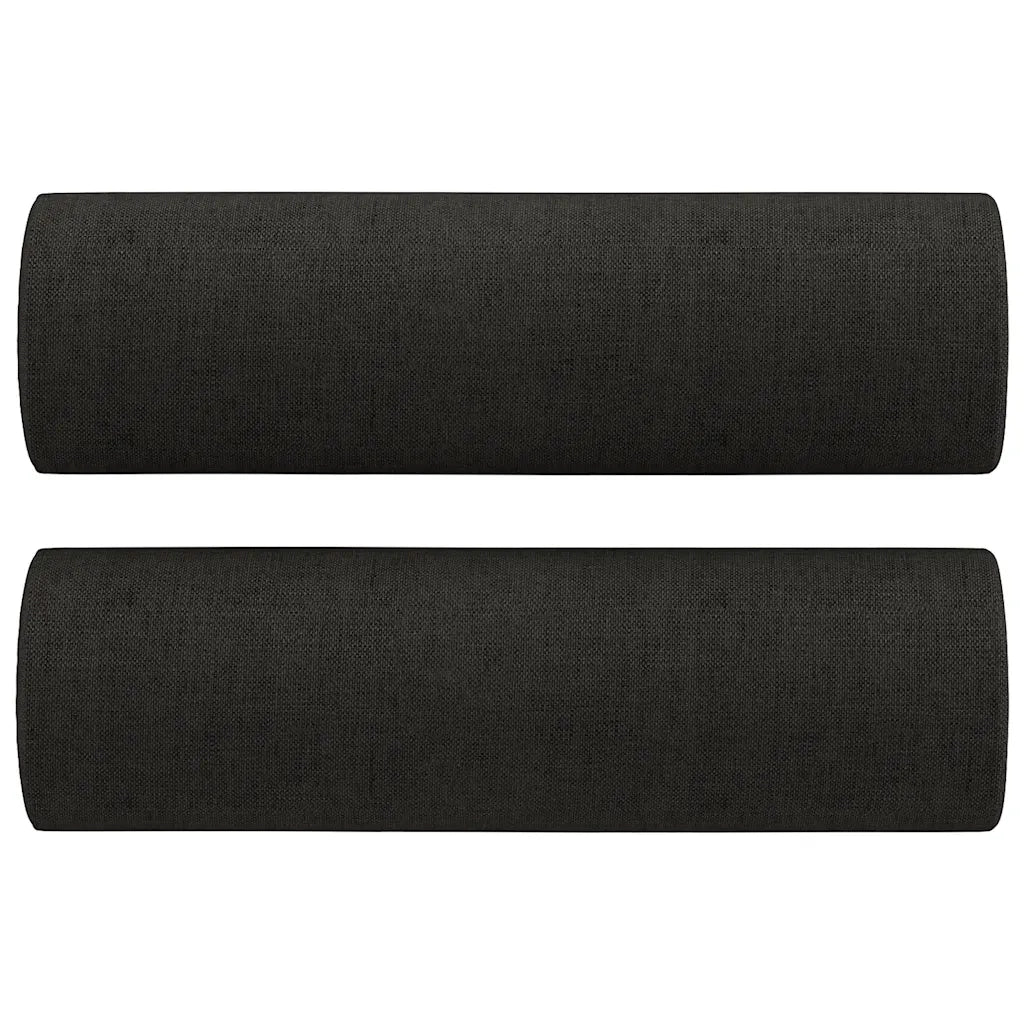 Divano a 2 Posti con Cuscini-Sofa 2 Posti con Cuscini Nero 140 cm in Tessuto 416509