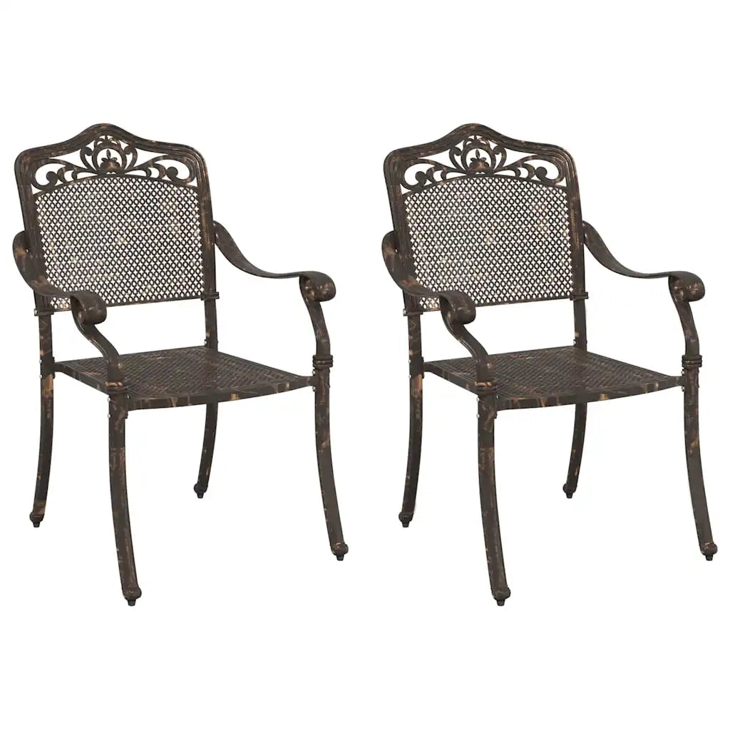 Sedia da Giardino 2 pcs Bronzo 55 x 55 x 92,5cm Alluminio 42002378