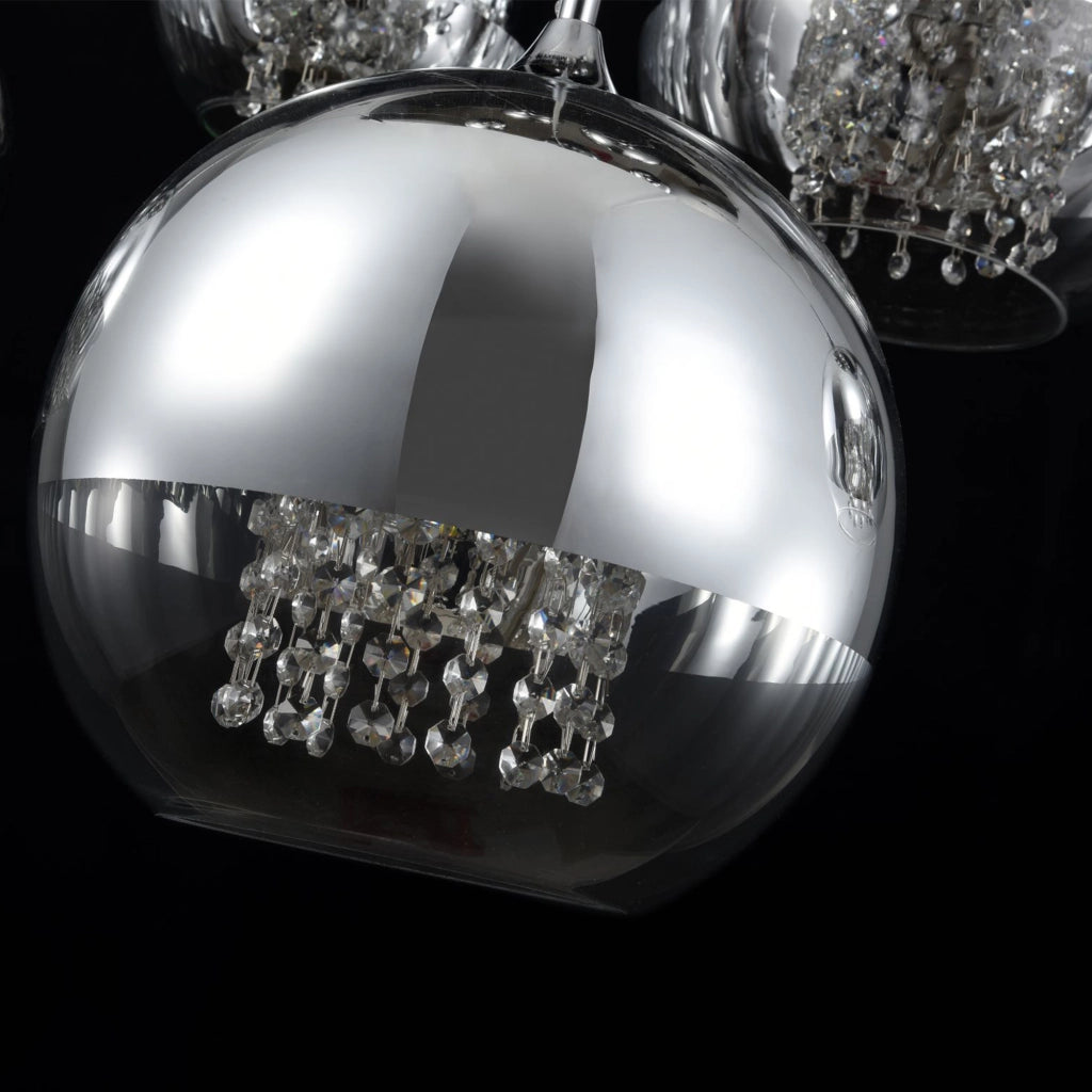 Maytoni Lampadario Contemporaneo Fermi 5 luci E27 nichel metallo vetro