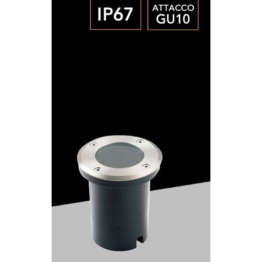 Trade Shop - Faretto Da Incasso A Pavimento Esterno Lampada Da Terra Segnapassi Attacco Gu10 105-r108 -