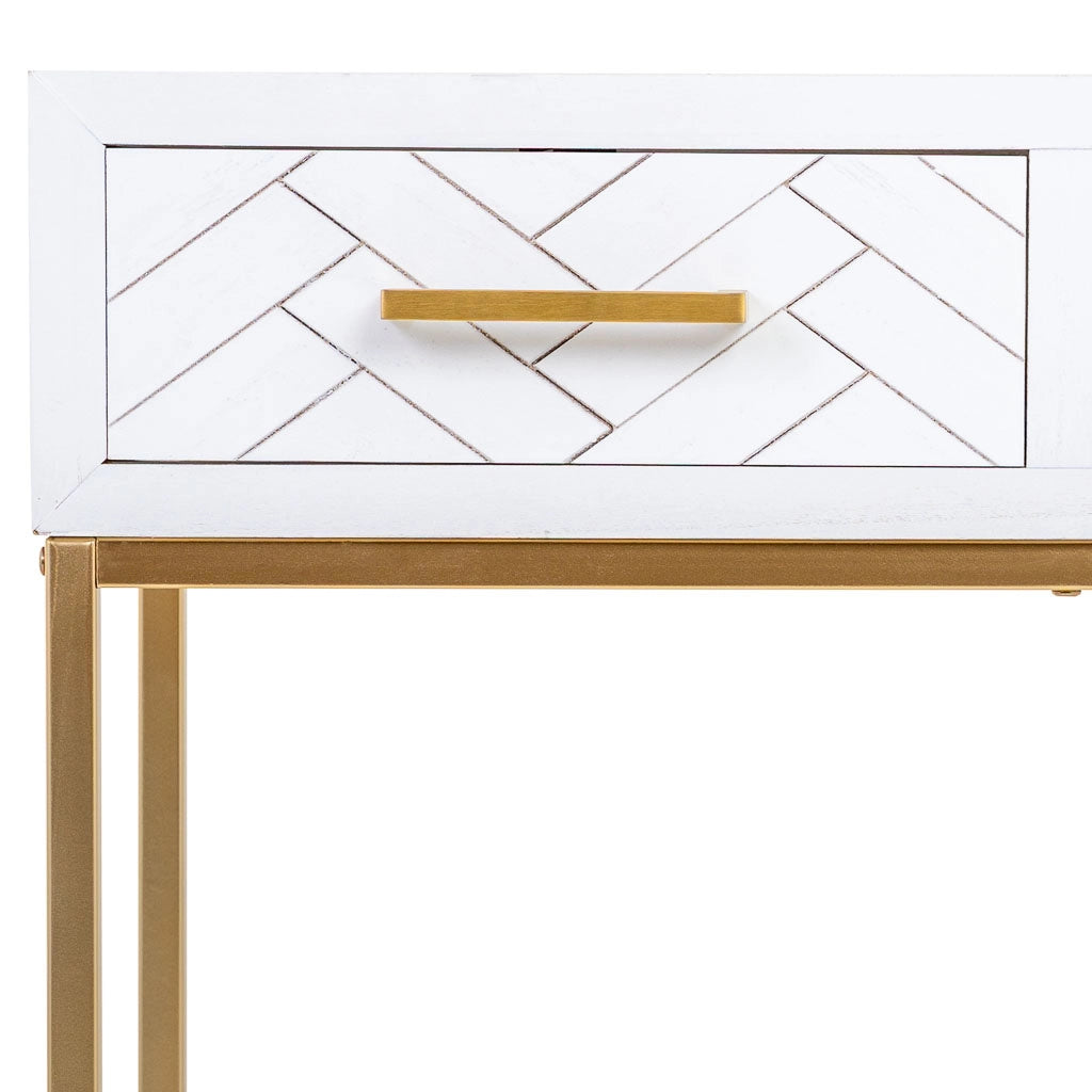 Mobile ingresso con 2 cassetti, legno e metallo, 80x42x79h cm