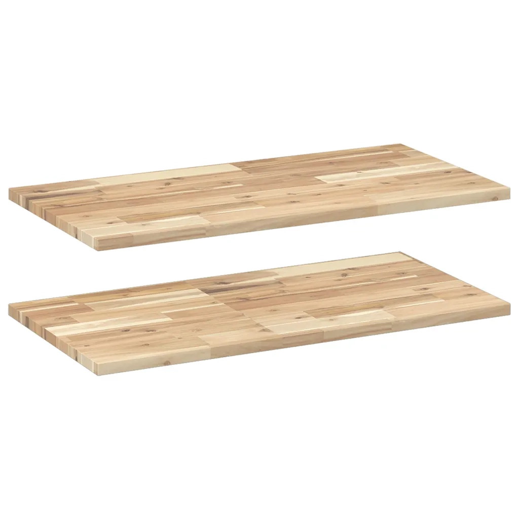 Mensole da Parete 2 pz 80x40x2 cm Legno Acacia Non Trattato