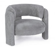 Poltrona Soggiorno 94x88x73 cm Aisha in Tessuto Grigio