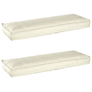 Cuscini per panca 2 pezzi Crema 120x40x8 cm Tessuto Oxford