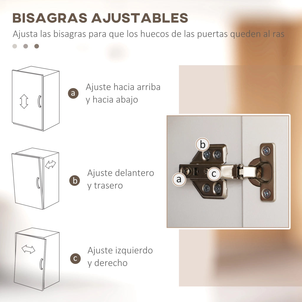 Armadio Cucina Multifunzionale con 4 Porte e Ripiani Regolabili ¨C zephmum ¨C Bianco 60x30x171 cm