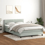 Letto a Molle con Materasso e LED Grigio Chiaro 160x210cm Velluto 3317079