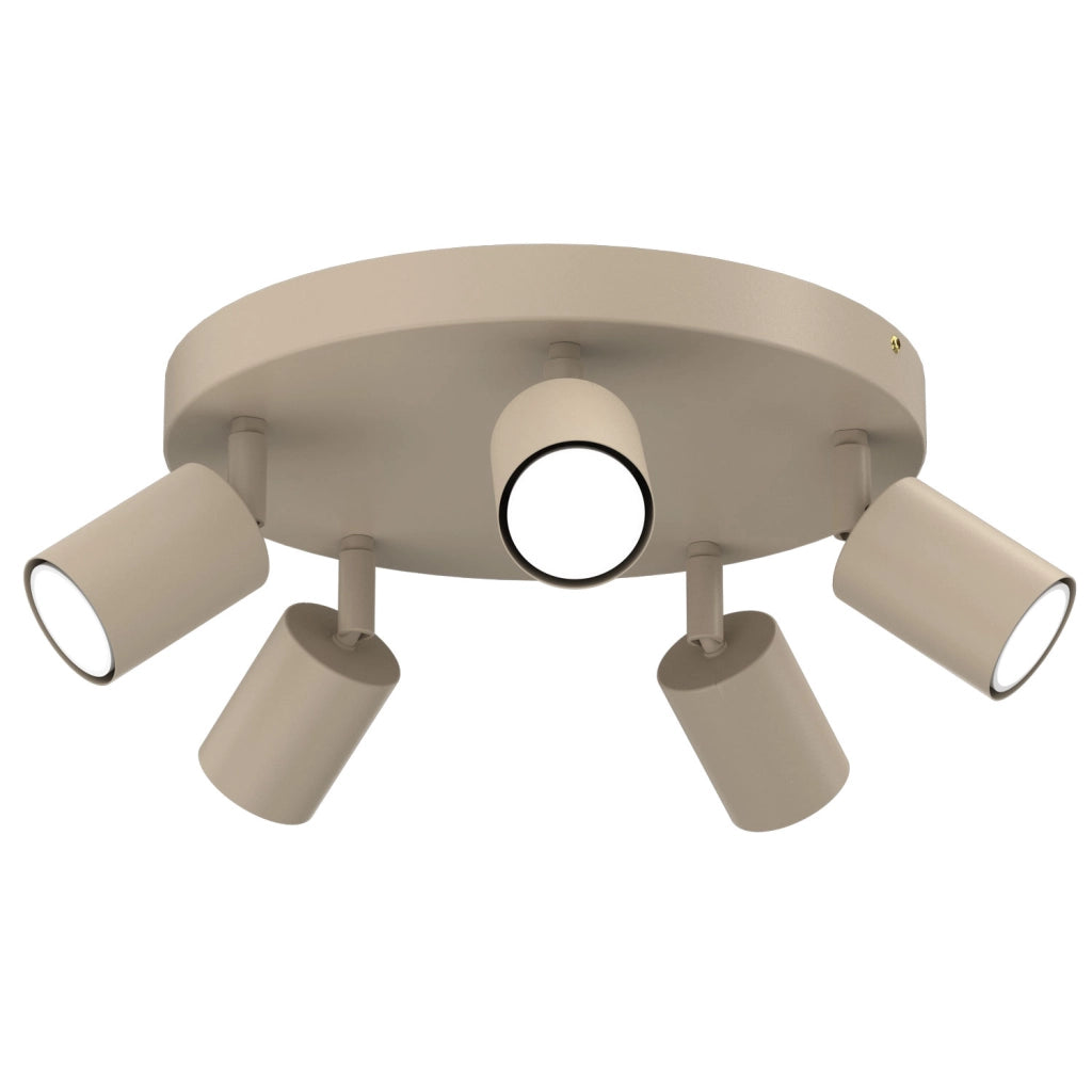Plafoniera spot 5xGU10 beige metallo orientabile Fun Luminex