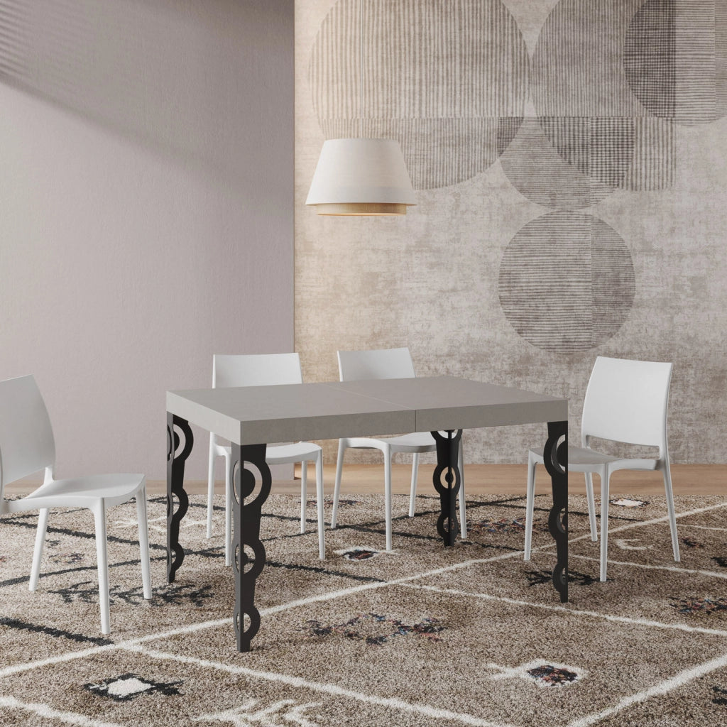 Tavolo allungabile 140/400x90 cm Karamay Premium cashmere gambe antracite