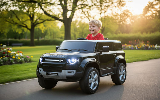 Macchina Elettrica per Bambini Licenza Ufficiale Land Rover Defender 12V 7Ah Nero