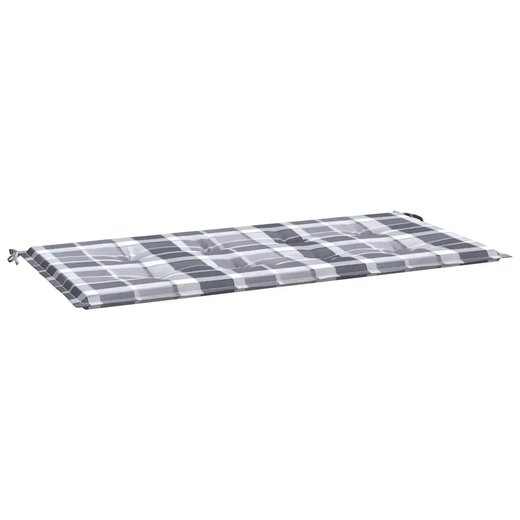 Cuscino per Panca a Quadri Grigi 120x50x4 cm Tessuto Oxford 314085