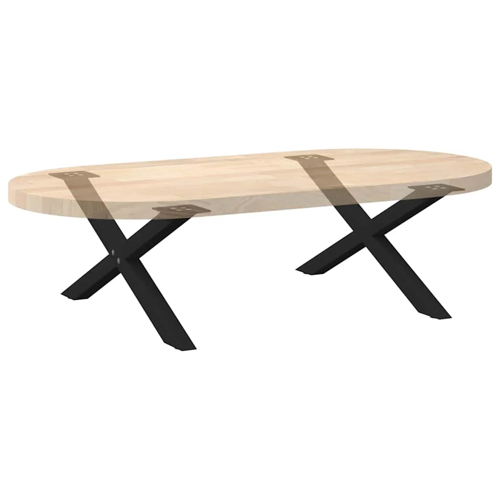 Set di 2 gambe per tavolino a forma di X 70 x 30 cm struttura robusta design moderno in acciaio nero 02_0057159
