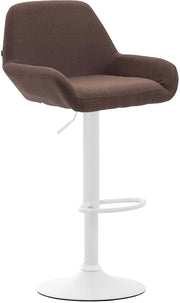Sgabello Braga in tessuto marrone,bianco