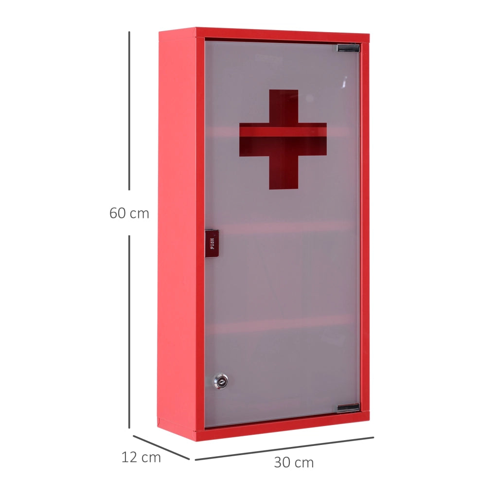 Armadietto di pronto soccorso in acciaio inox con serratura, modello 3 sicuro e pratico per casa e ufficio.