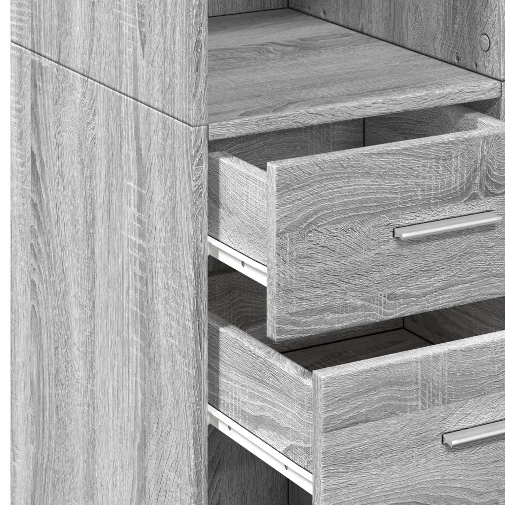 Credenza | Madia | Buffet da pranzo | Armadio da pranzo Grigio Sonoma 70x42,5x185 cm in Legno Multistrato