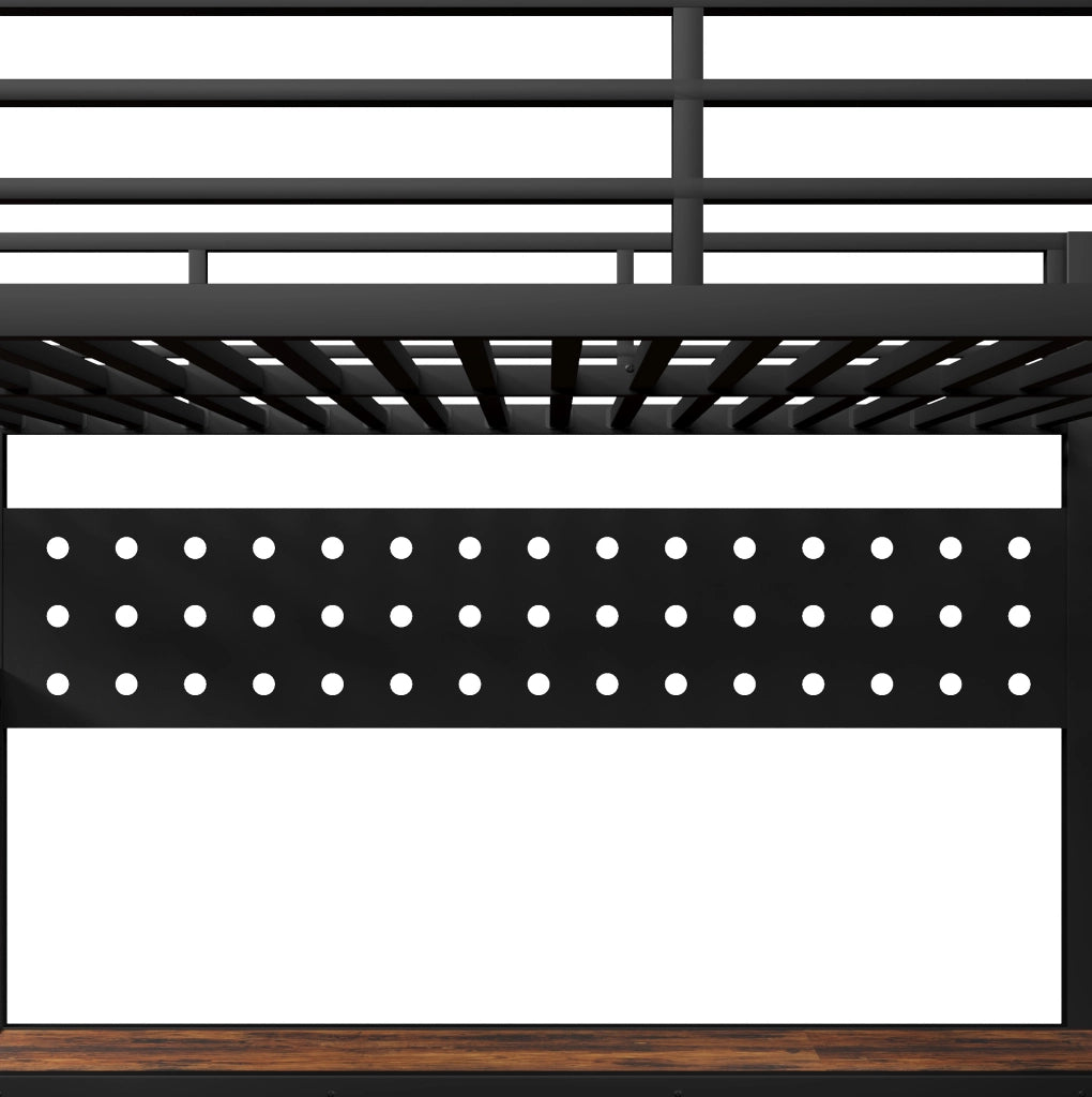 Letto a soppalco in metallo con scrivania, cassetti e LED