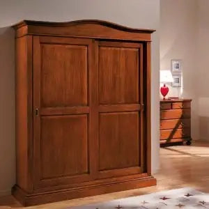 Armadio in legno arte povera ante scorrevoli noce Bassano