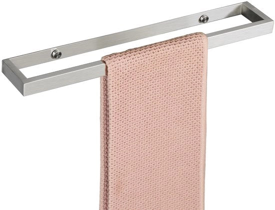 Supporto per Asciugamano Senza Forare 40CM Supporto per Asciugamano Senza Forare Autoadesivo o da Montare con Foro da Borare Lavorato a Martello Montato alla Parete in Acciaio Inossidabile Supporto per Asciugamano per Bagno e Cucina