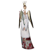 Angelo metallo con albero bianco cm 32,4x12,1xh72,4