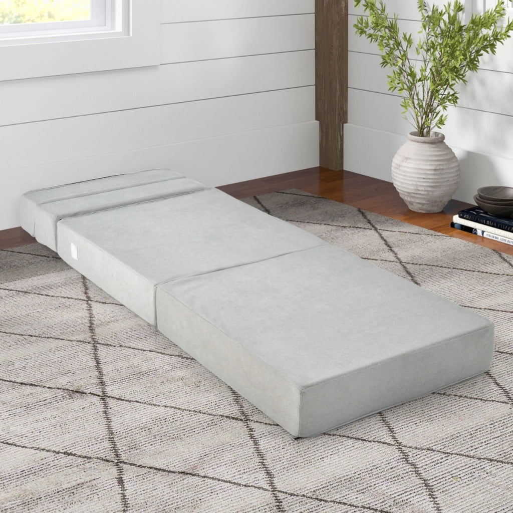 Divano letto convertibile in schiuma ad alta densit¨¤ copertura rimovibile lavabile, Materasso da pavimento Grigio-Divani letto