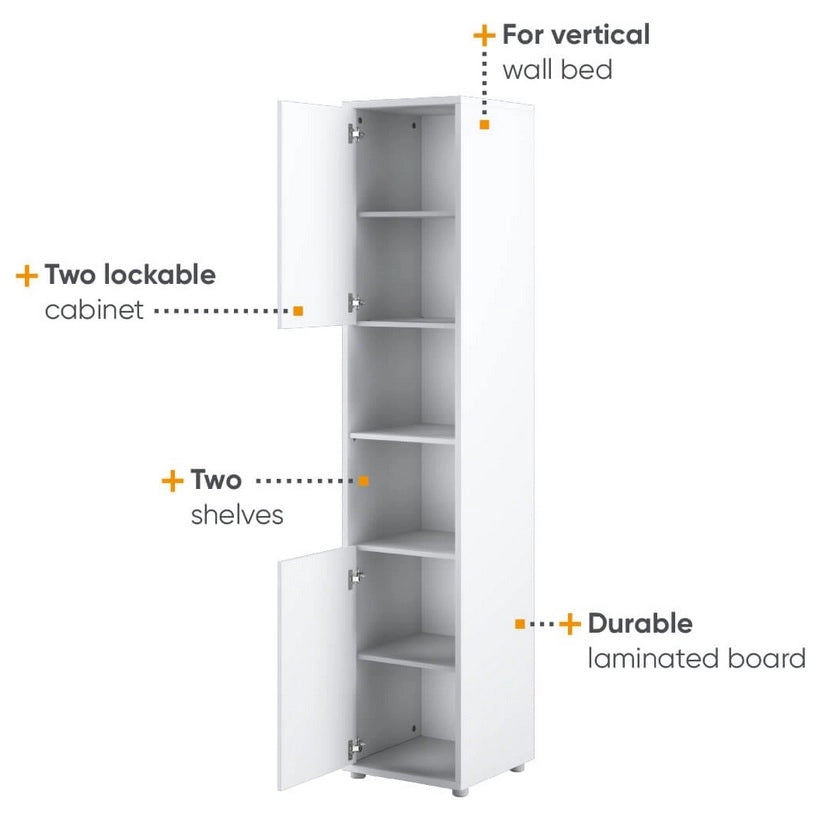 Lenart mobile BC 08 colonna verticale camera da letto cm46x45x217h biaco opaco