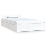 Letto singolo | Letto per adulti | Giroletto Bianco con Cassetti 90x190 cm Single