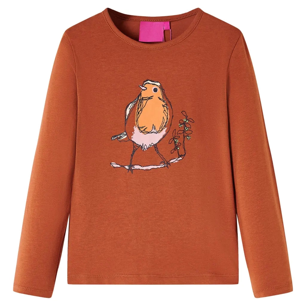 Maglietta da Bambina a Maniche Lunghe Cognac 116cod mxl 132370