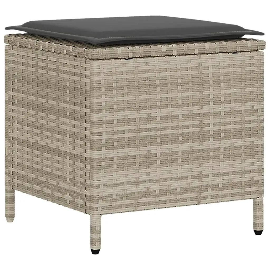 Set Divano da Giardino 4pz con Cuscini Grigio Chiaro Polyrattan 4103868