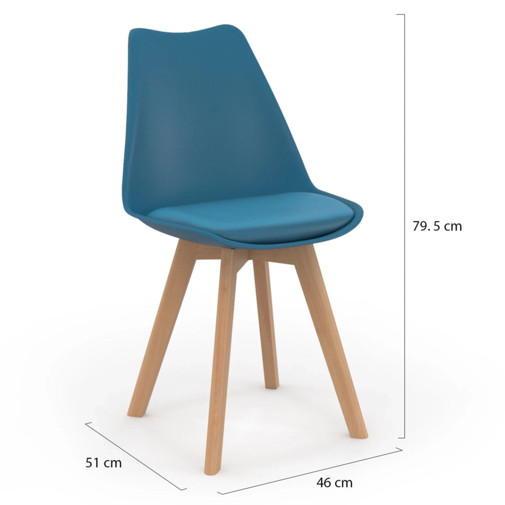 IDMarket - Set di 6 sedie SARA blu anatra per sala da pranzo