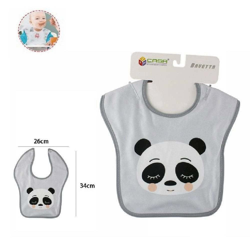 Trade Shop - Set 2pz Bavetto Bavaglino Neonato Pappa Allattamento Bambini Panda 68333 Bavetta -