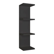 Mensola da Muro, Libreria Sospesa, Libreria da Parete, Scaffale da Parete, Nero, 25,5x93 p23,7 cm - Libreria Pettine